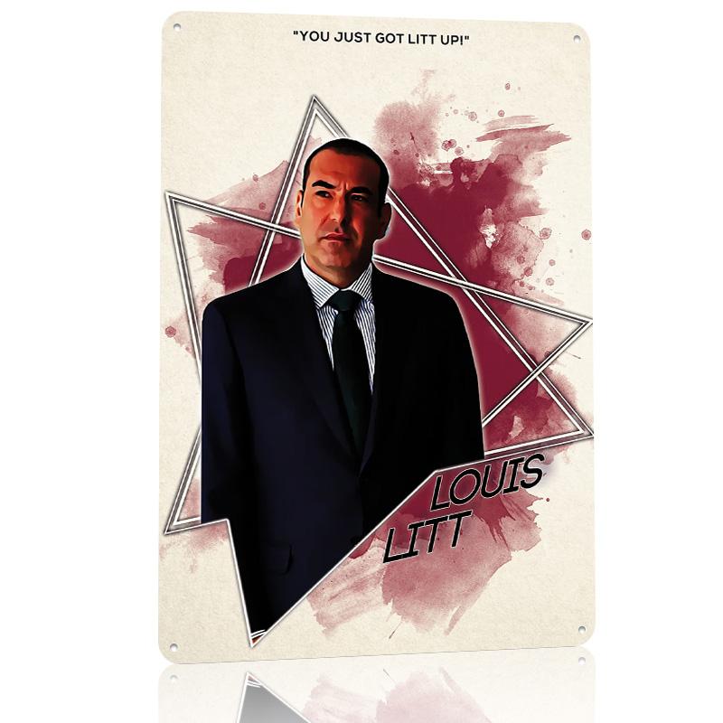 Louis Litt Metal Poster Customized Wall Art Retro Vintage Metal Signs for Man Cave Room Ornaments Home and Decoration Gaming