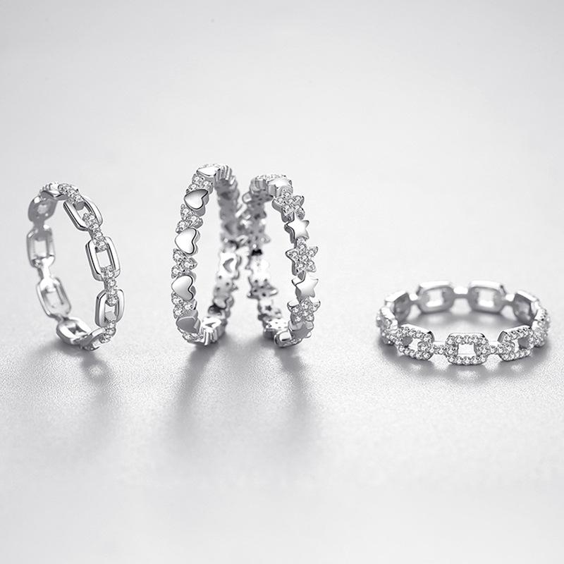 Ada Jewelry Lead-free Cubic Zirconia Rhodium Plated Damen Schmuck 925 Silver Women Ring