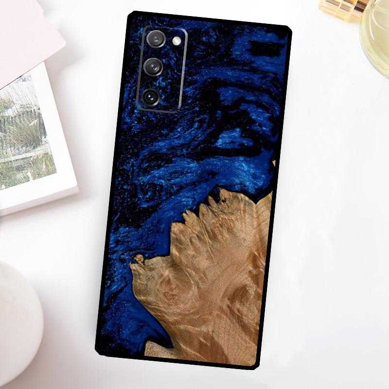 Гибридный чехол для телефона из дерева и смолы для Samsung Galaxy S23 S24 Ultra S22 S20 S21 FE Note 20 10 S8 S9 S10 Plus