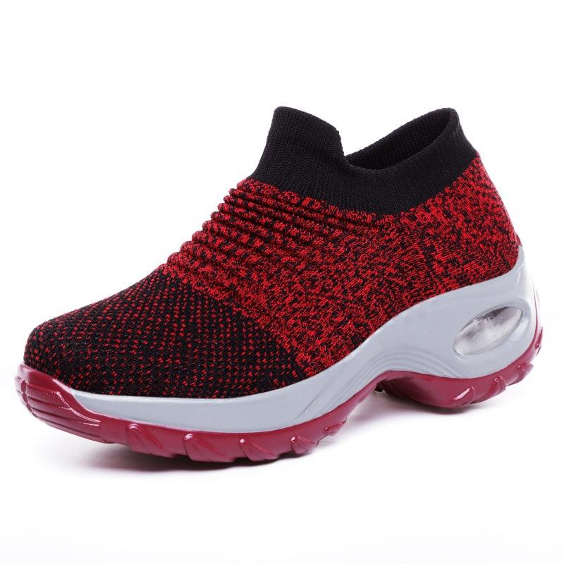 Foreign Trade Export Sports Shoes Women's Large Size Air Cushion Flying Woven Dance Shoes 1839 Socks Mouth Women's Shoes Women's Shoes
