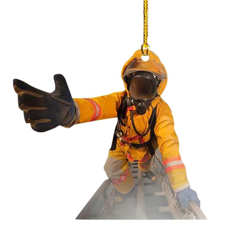 2D Рождественский кулон Пожарный Рождественский кулон Гном Кулон для автомобиля Статуэтка Ремесло Аксессуары для вечеринки Украшение новый год 2025