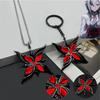 Game Genshin Impact Arlecchino Cosplay Keychain Necklace Fatui The Knave Pendant Keyrings Choker Jewelry Accessories Gifts