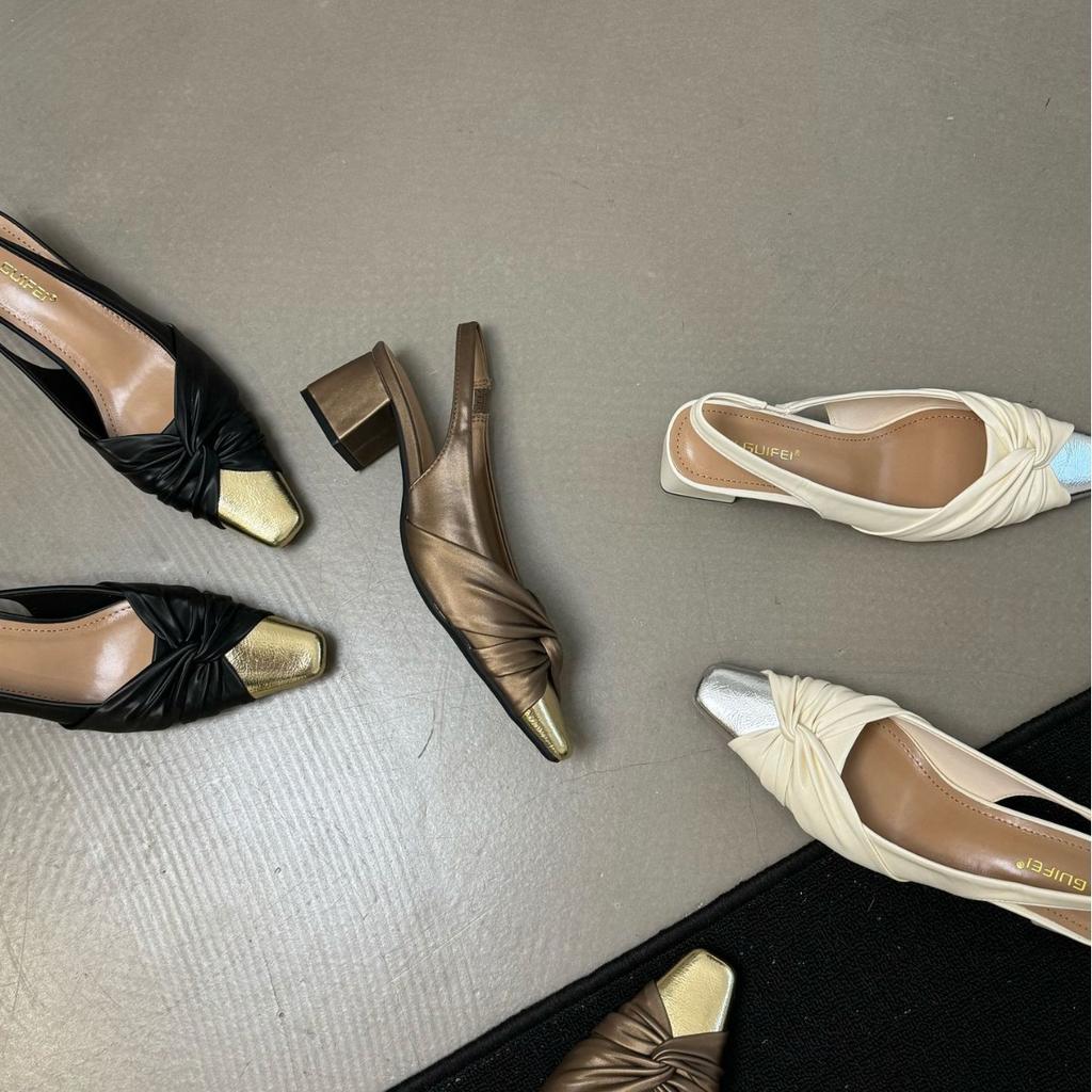 Французские босоножки премиум-класса Bag Head Туфли Fairy Shoes Кожаные вечерние туфли на высоком каблуке