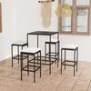 Day and Night - Day and Night Garden Table and High Stools and Cushions 5 Pcs Black PE Rattan
