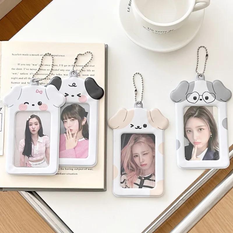 1 шт. 3-дюймовый держатель для фотокарт Kawaii Kpop держатель для фотокарт брелок Ins Idol фотокарточка протектор фото рукава чехол для автобусной карты