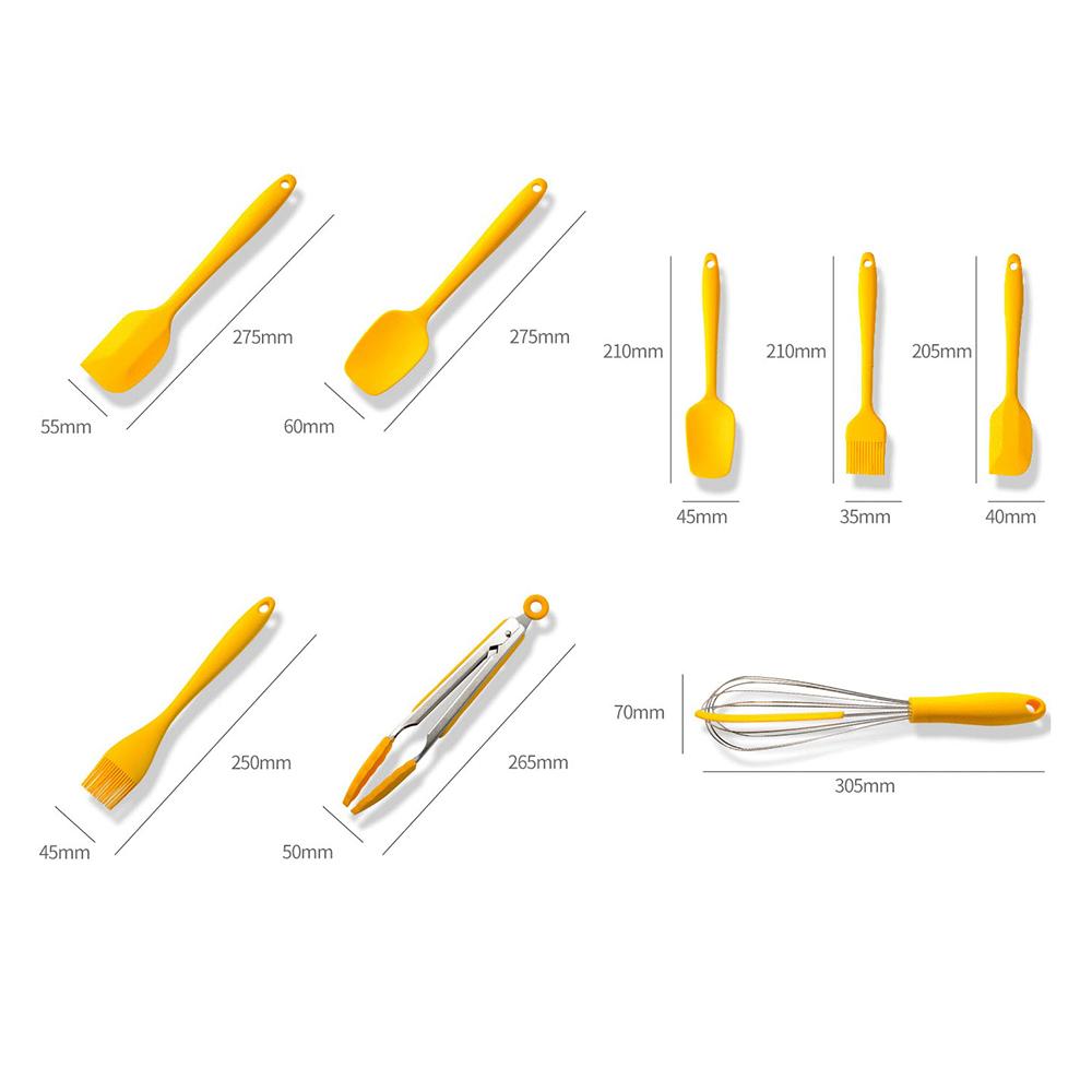 JANKNG кухонная силиконовая лопаточка, полупрозрачная для приготовления теста, скребка для крема, термостойкая посуда, набор кисточек для выпечки тортов, инструменты