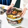 High-end Living Room Coffee Table Candy Nut Snacks Partition Storage Fruit Box Tray Household Double Layer Rotating Dried Fruit with Lid