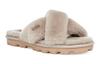 Women's Slippers UGG Fleece Lined, Minimalist Style Casual Fuzzy Mules Quiet Slide Slippers Women's Gray