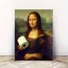 Смешной Постер с Картиной для Ванной Комнаты «Мона Лиза», Холст с Масляной Живописью «Мона Лиза» для Настенного Панно, Постер для Украшения Стены в Ванной 30x40см