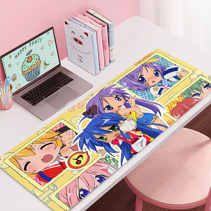 Игровой коврик для мыши, большой, аксессуары для игрового ноутбука, подставка под клавиатуру, защита стола, Аниме Коната Идзуми, резиновый коврик для клавиатуры, милый коврик для мыши
