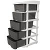 Plastic Modular Drawer Storage Chest Of Drawers Organizer Storage Box, Large Stomo Racks For Multipurpose Organizers | Grey | 4 Layer
