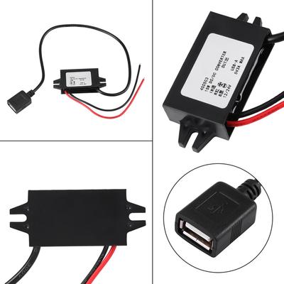 Адаптер-преобразователь 12 В/24 В на USB 5 В 3 А с кабелем и проводами - Регулятор напряжения