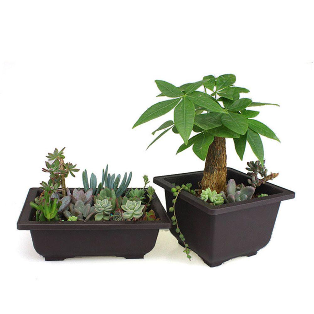 Plastic Planter Square Balcony Plant Bowl Succulent Basin Bonsai Flower Pot