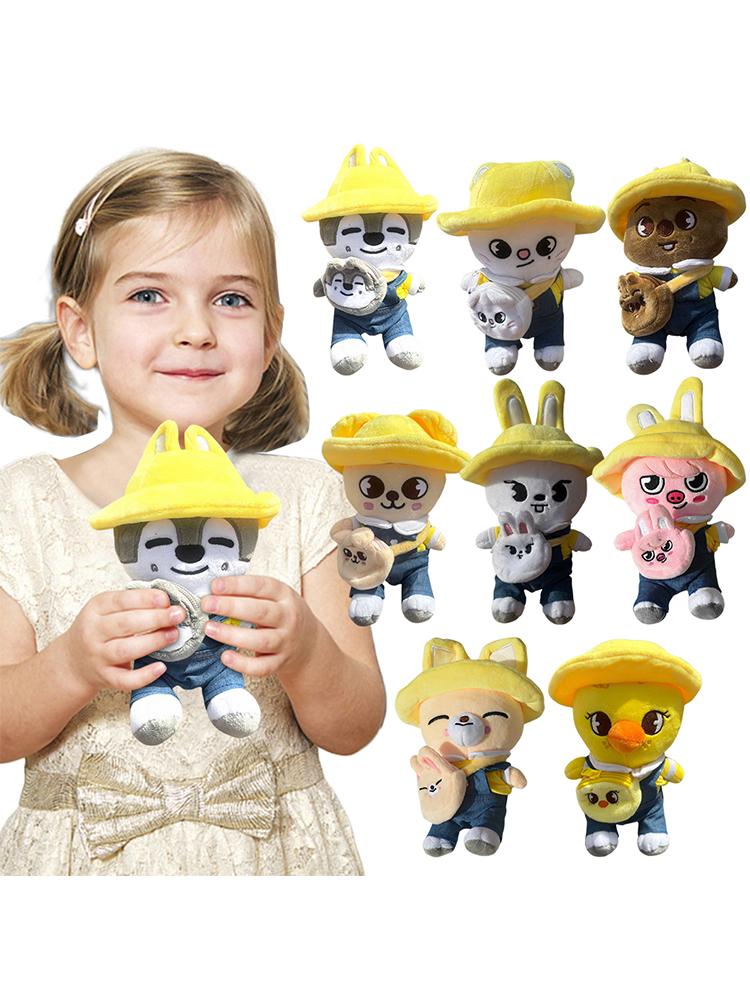 Плюшевая игрушка 15 X 20 см в шляпе и с маленькой сумкой через плечо, весенняя детсадовская игрушка, кукла-потеряшка, мультяшная милая кукла для праздничного сюрприза