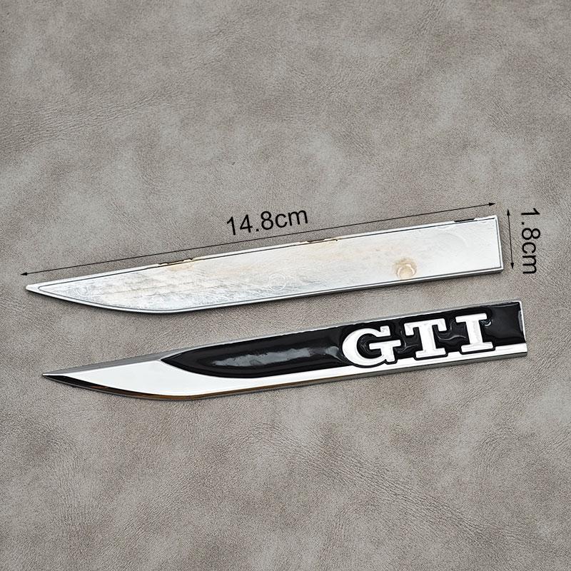 Hot 2Pcs Metal Logo GTI Emblem Sticker Car Fender Side Badge For Volkswagen VW GTI MK4 MK5 Polo BORA Golf 3 4 5 Tiguan Touran Pa YW1