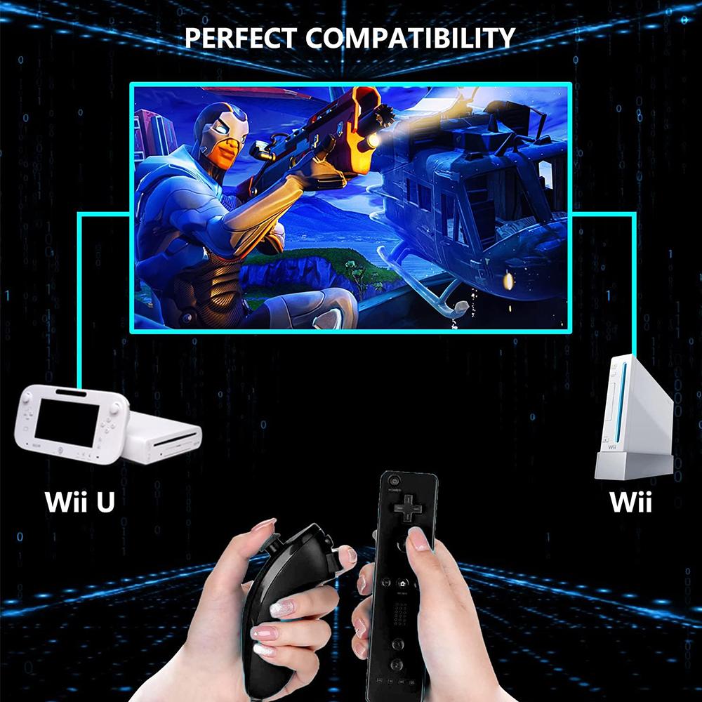 Пульт и Нунчак для Wii/Wii U с силиконовым чехлом и ремешком на запястье