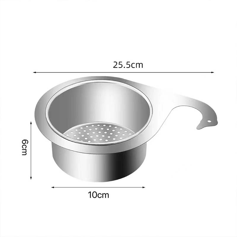 Swan Shape Stainless Steel Swan Sink Strainer Basket Kitchen Sink Garbage Filter Swan Dry And Wet Separation Hook Drain Rack