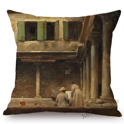 Uk Neoclassicism Academic Style Aestheticism Frederic Leighton Oil Painting Girl Lady Sofa Pillow Case Decorative Cushion Cover
