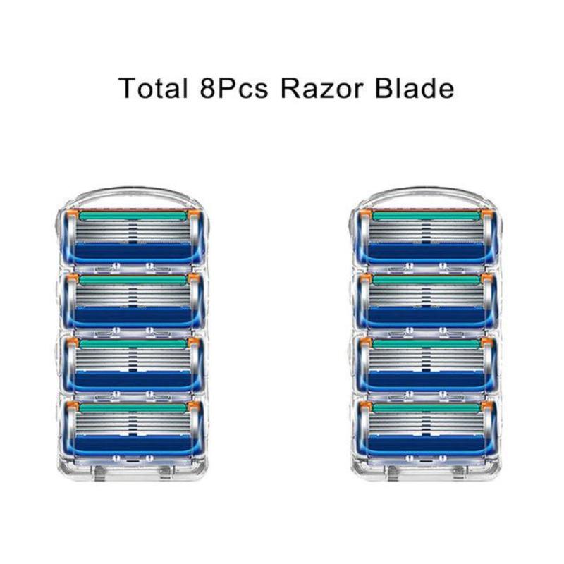 8 шт., сменная головка для бритвенных лезвий для мужчин, ручные безопасные бритвенные лезвия