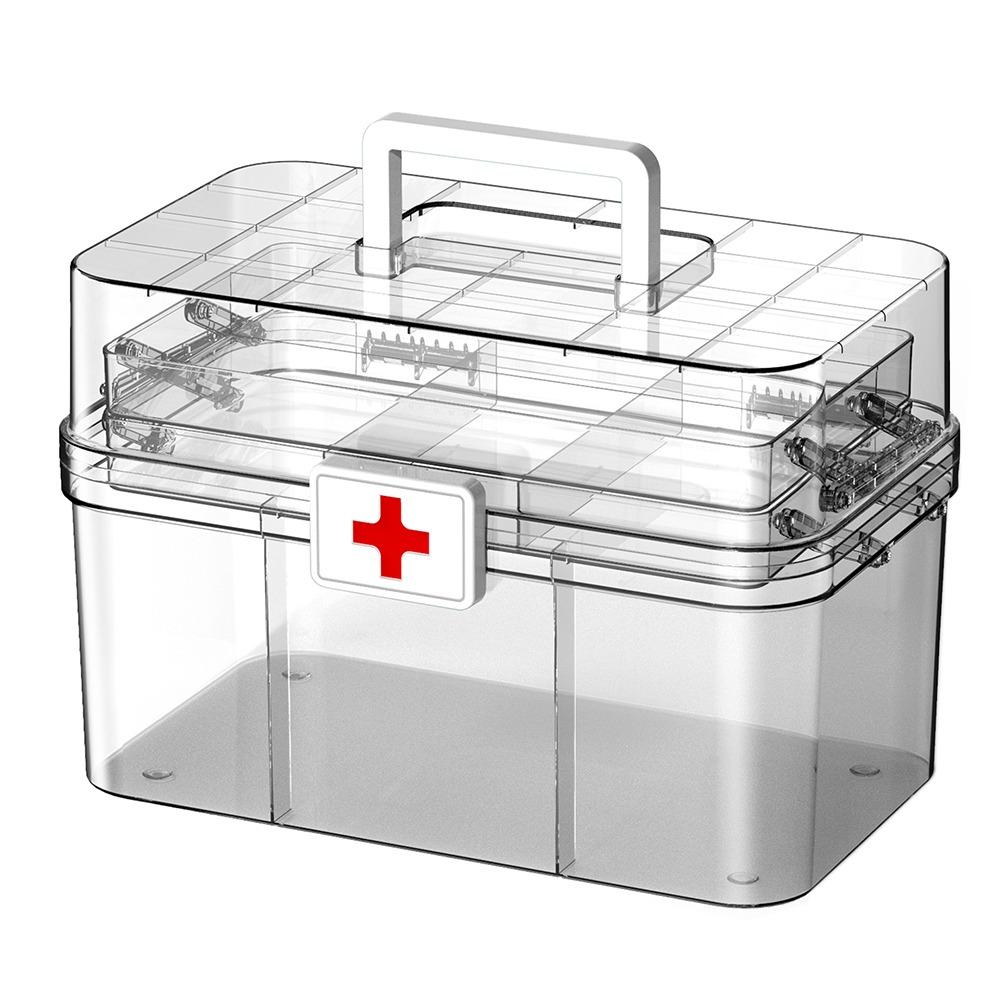 Сортировка хранения 3-слойная коробка для лекарств Пластиковый ящик для хранения лекарств Портативный медицинский шкафчик для офиса