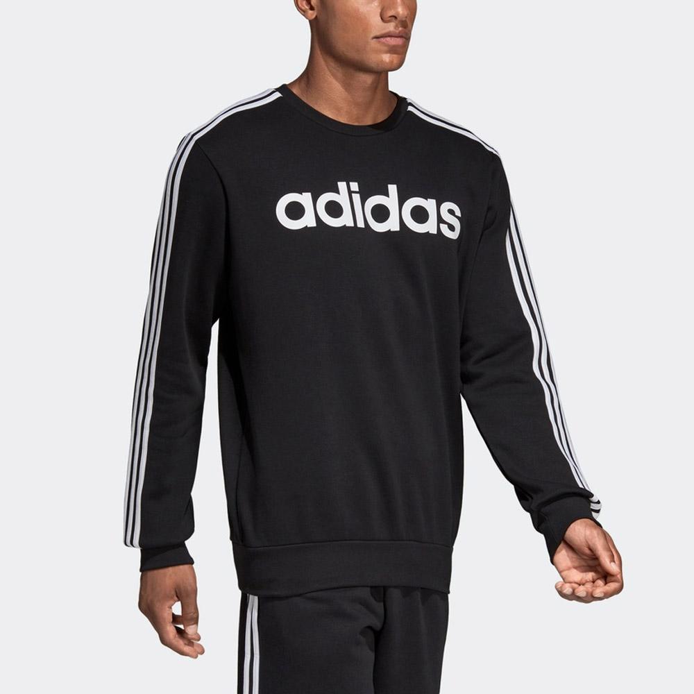 Adidas E 3S Crew Fl Толстовка на флисовой подкладке Мужские топы Черный DQ3084