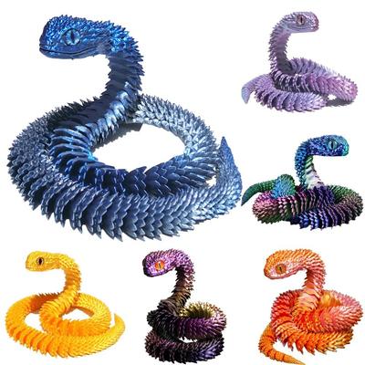 С подвижными суставами 3D-печатная змея градиентная кристаллическая змея игрушки-фиджет для детей мальчиков девочек взрослых