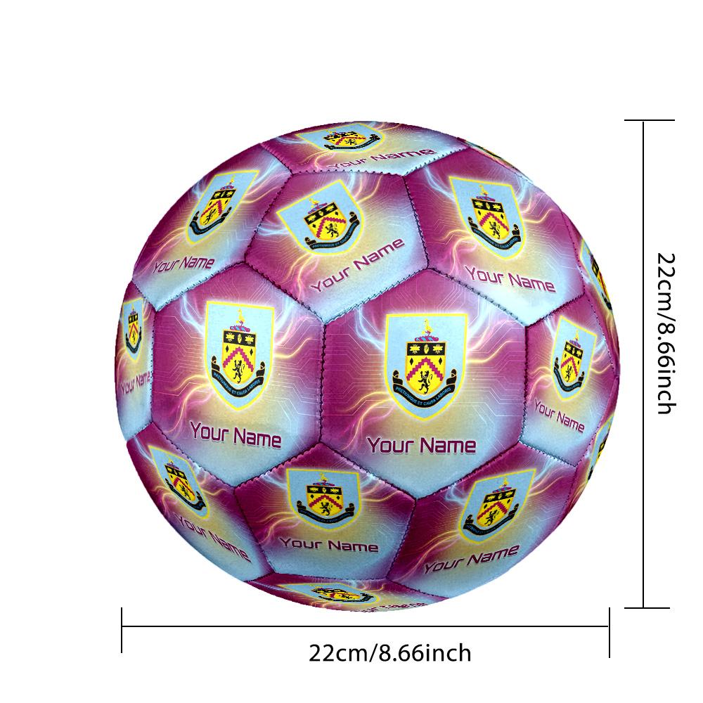 Size 5 Football Custom Name Text, Outdoor Training Soccer BallBurnley Football