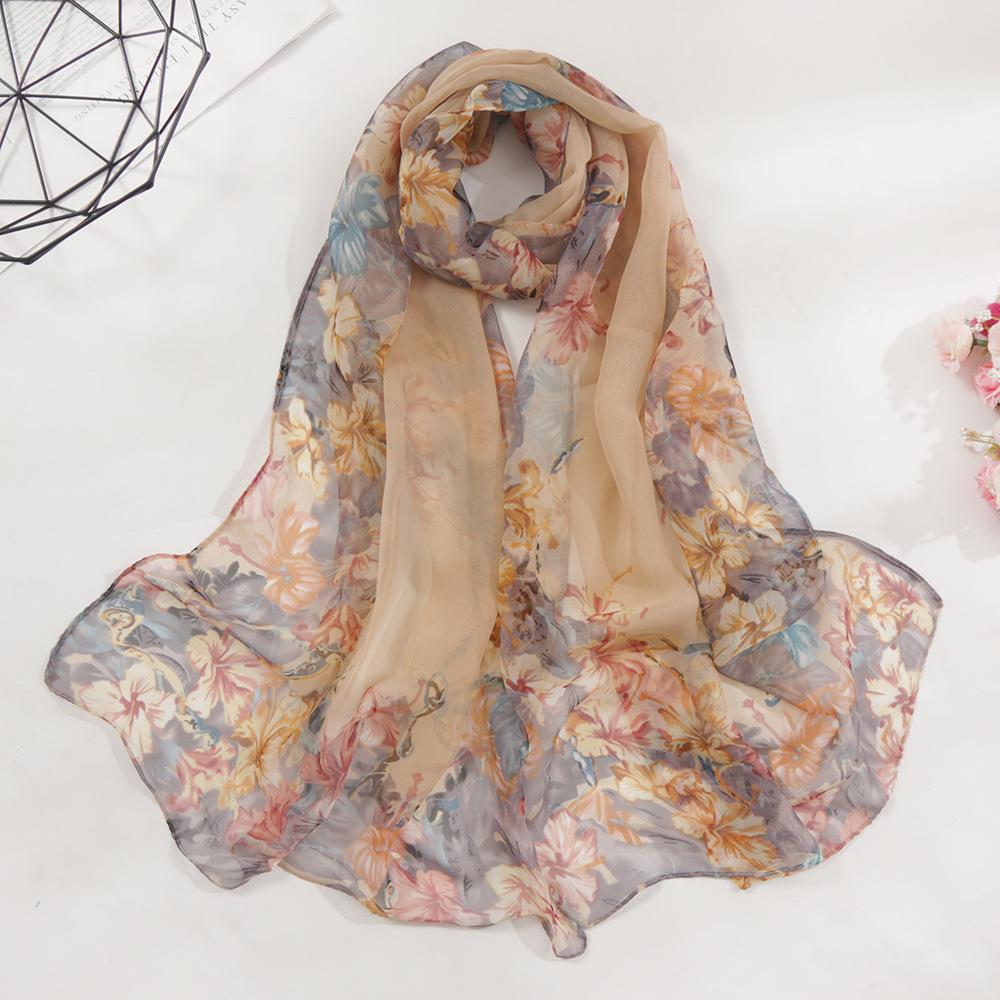 Открытый сельский летний солнцезащитный шарф пляжный шарф длинный женский мягкий женский декоративный тонкий шарф шарф