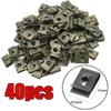 40pcs Car Screw Base U Clip Car Modification Fastener Metal Fender Bumper Protection Clip Car Interior Accessories