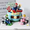 Cake Topper Decorations Race Flag for Kids Boys Birthday Party Dessert Supplies