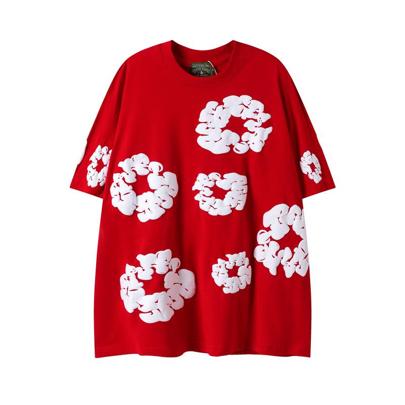 Джинсовые слезы Капок Пена Принт Американский стиль Комплект из толстовки и спортивных штанов для пары