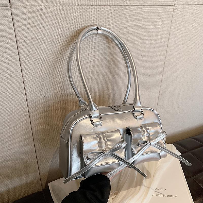 Стильные сумки через плечо для женщин, однотонная большая вместительная мини-сумка Boston Underarm, роскошная дизайнерская сумка