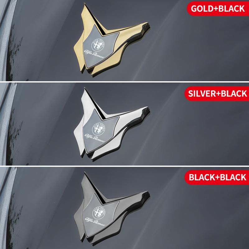 3D Metal Car Fender Badge Decal Logo Sticker For Alfa Romeo STELVIO Giulia 159 Giulietta 147 Mito 156 MTO Sportiva Accessories