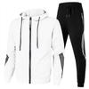 Men Hoodies+Pants Sets Triple Slant Hoodie Jacket Sport Zipper Tracksuits Sports Jogging Male Fitness Clothing Two Piece
