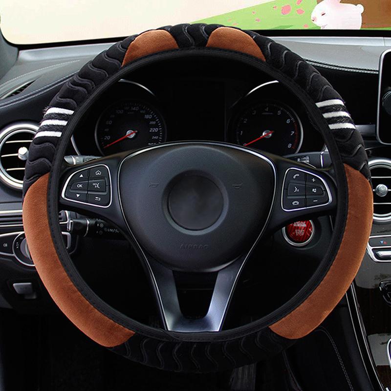 15-дюймовый автомобильный чехол на руль, эластичный теплый противоскользящий чехол на колесо, автомобильные аксессуары