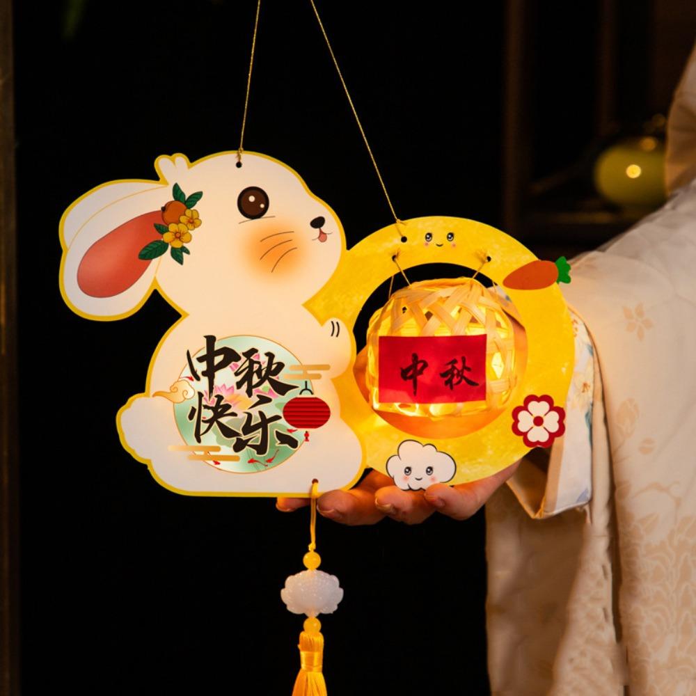 Милый мультяшный фонарь к Празднику середины осени, подвесные лампы в виде кролика, подарок