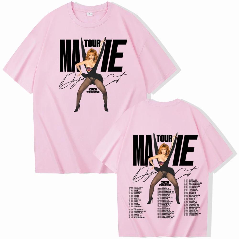 Футболка с графическим принтом Doja Cat Ma Vie World Tour Мужская Женская Харадзюку Круглый вырез Повседневная Хлопковая Футболка Оверсайз Подарок