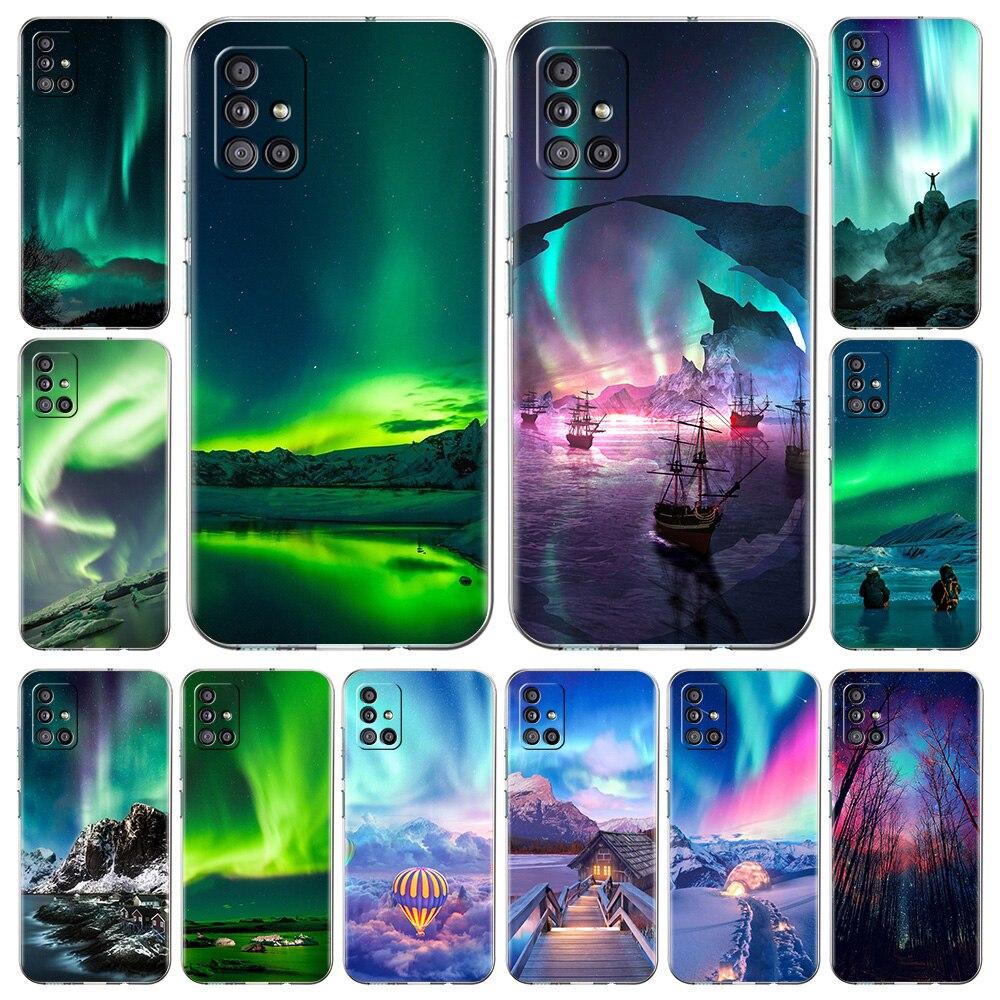 Чехол для телефона Aurora Borealis для Samsung Galaxy A51 A71 A21S A12 A11 A31 A41 A52 A32 5G A72 A01 A02S, мягкий силиконовый прозрачный чехол