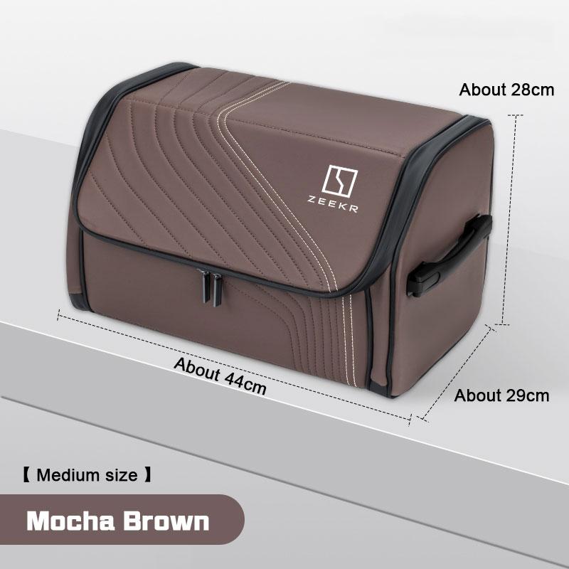 Car Trunk Organizer Box For ZEEKR 7X 001 007 009 001FR GT X MIX 9X Large Capacity Folding Leahter Stowing Tidying Storage Bag