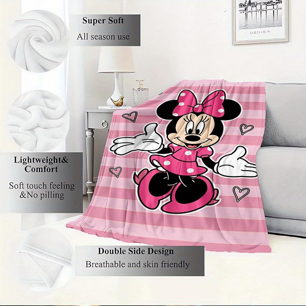 1pc Flannel Minnie Mouse Pink Polka Dot Bedding