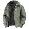 European And American Cross-Border E-Commerce Exclusive Solid Color Hooded Cotton Jacket Casual Men'S Fleece-Lined Zipper Pocket Jacket Coat