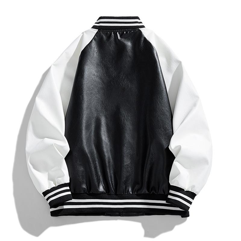 Весенне-осенняя куртка из искусственной кожи, мужская модная куртка из американской кожи свободного покроя в стиле пары