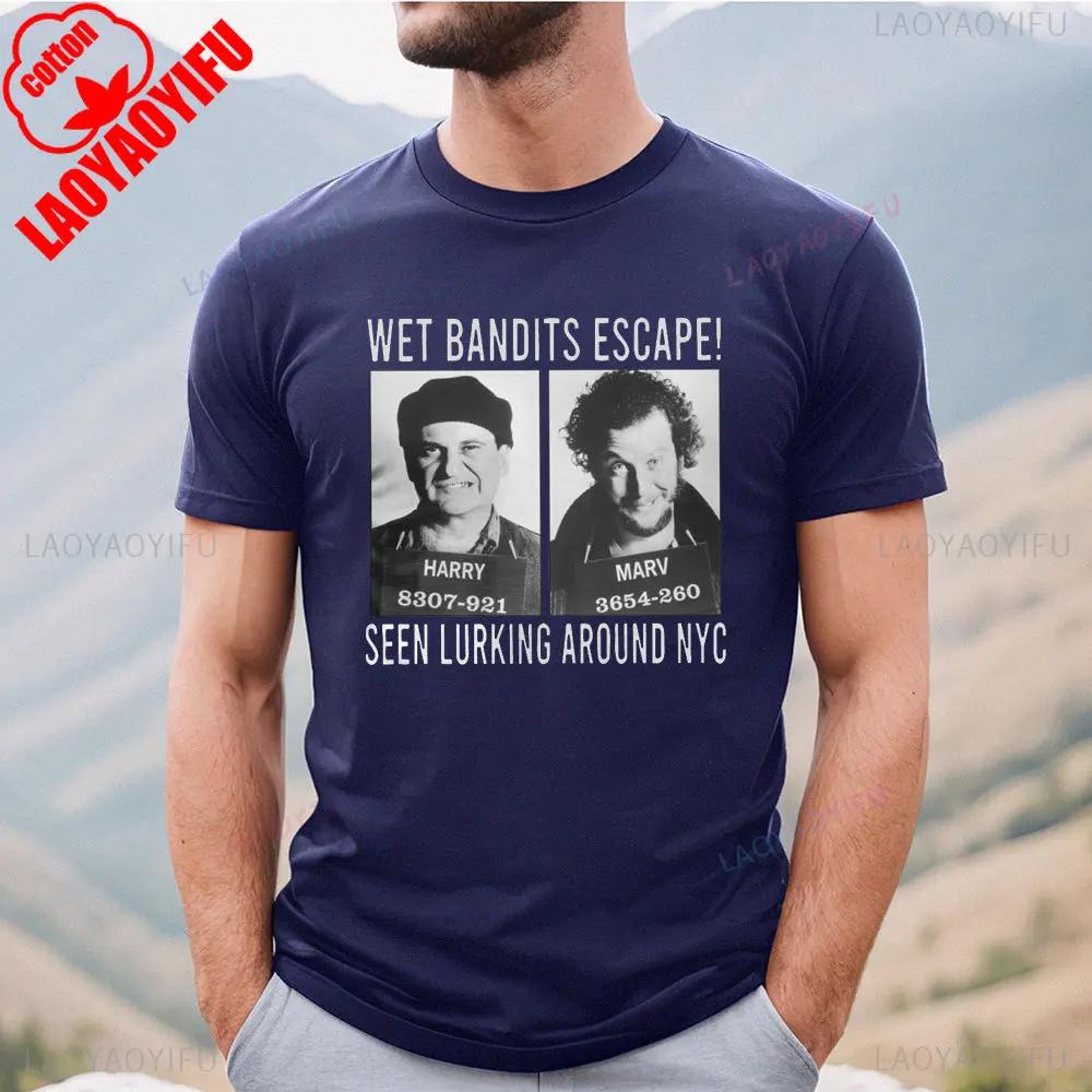 2025 Funny Home Alone Thief Mens High Quality T Shirt Vintage TeeShirt Short Sleeve Round Collar TShirt Cotton Adult Tops