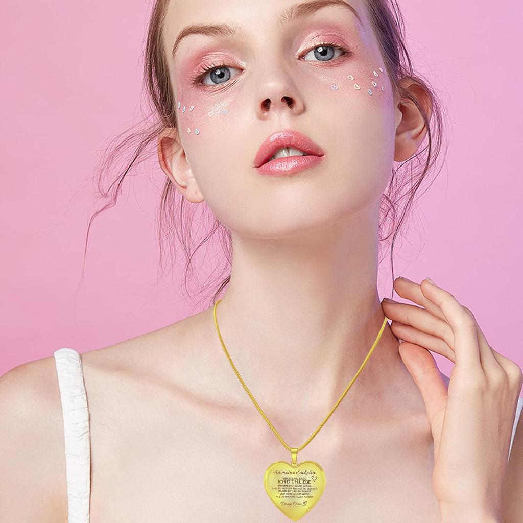 An Meine Tochter Ich Liebe Dich ожерелье золотого и серебряного цвета с подвеской в форме сердца любви, немецкие вдохновляющие ожерелья, подарки на день рождения