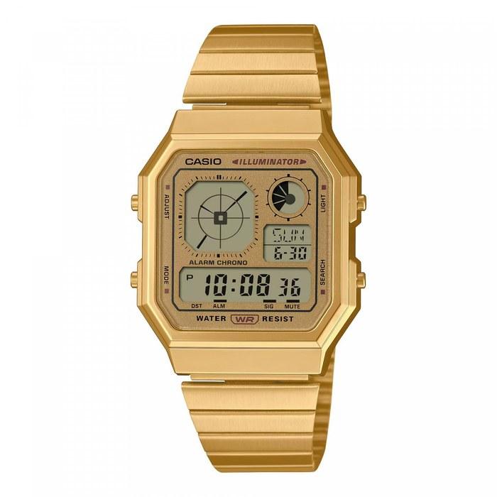 Casio Часы из коллекции A130WEG-9AEF, Смола/Нержавеющая сталь, Золотой, 40 мм