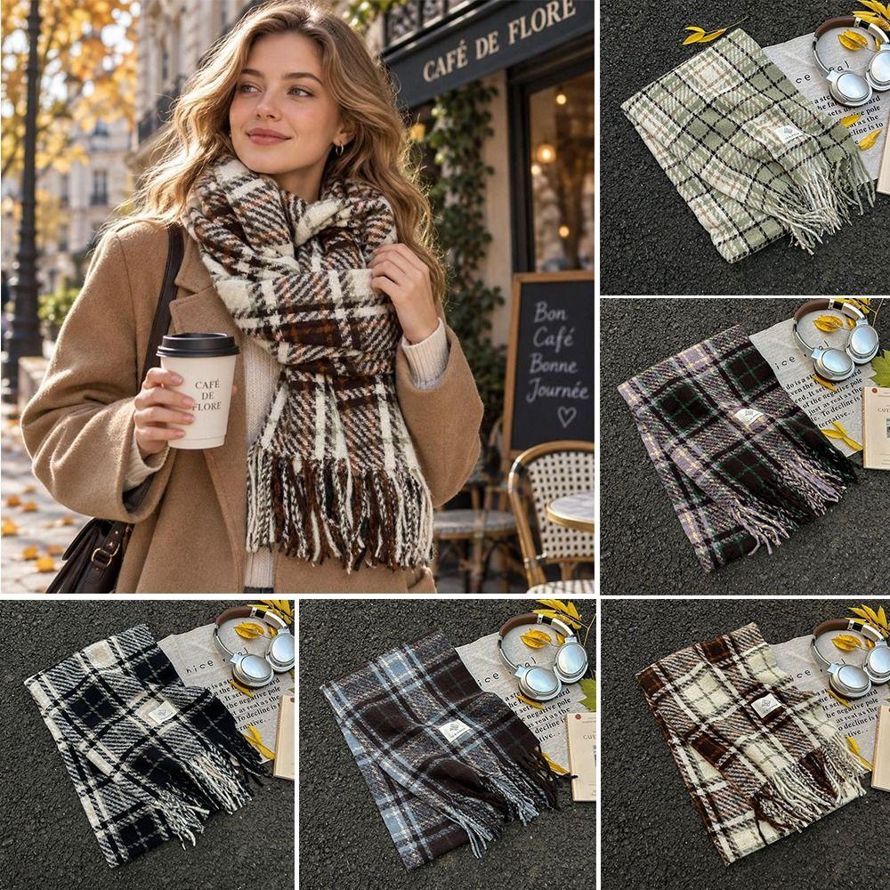 Soft Winter Scarf Thickened Neck Warmer Fashion Shawl Wrap for Women