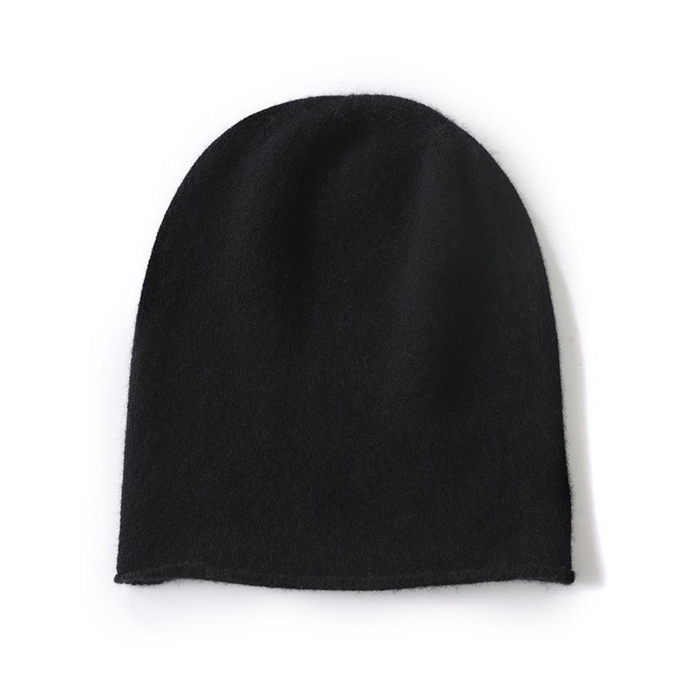 Casual Cashmere Cashmere Knitted Hat Solid Color Unisex Beanie Hat Rolled Edge Ear Protection Cap