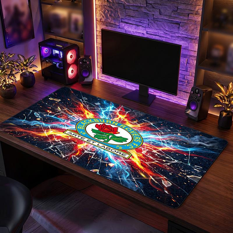Blackburn Rovers Football Print Large Mouse Pad, Anti-Slip Extended Gaming Desk Mat for Office Home