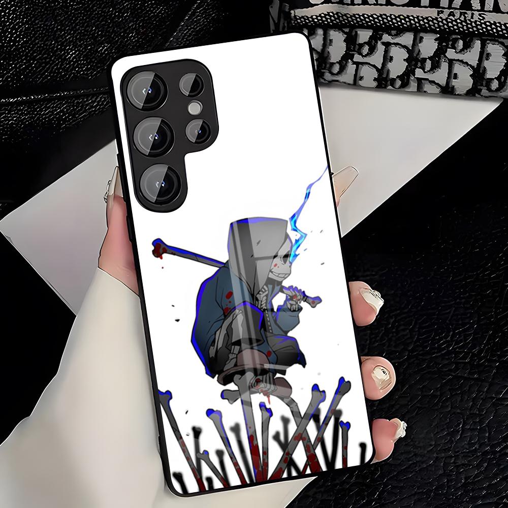 Чехол для телефона Sans Undertale для Samsung A25 A13 A33 5G A54 A36 A35 A56 A52 A14 Ударопрочная стеклянная крышка