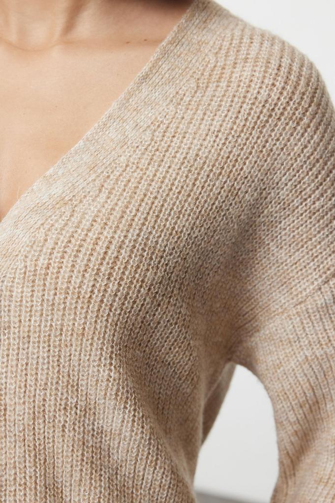 Женский элегантный кардиган из норки, более экологичный базовый трикотажный кардиган с мягкой текстурой